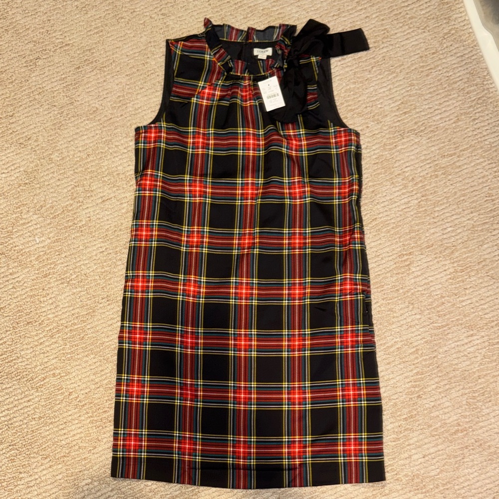 J. Crew women’s holiday Plaid Dress in Red and Black new with tag